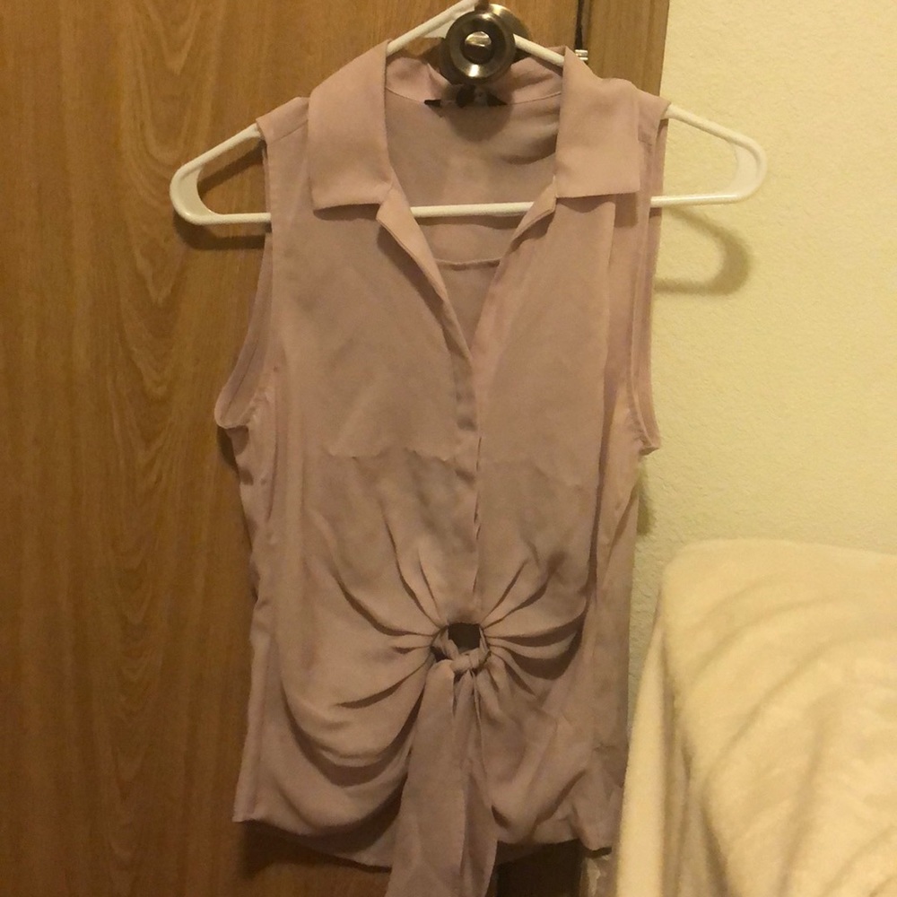 Dark pink button up top